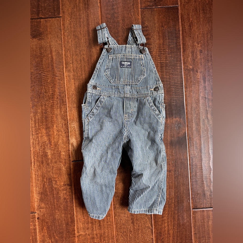 OshKosh B'gosh Blue Striped Overalls